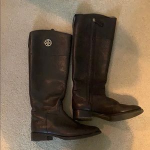 Dark Brown Tory Burch Riding Boots